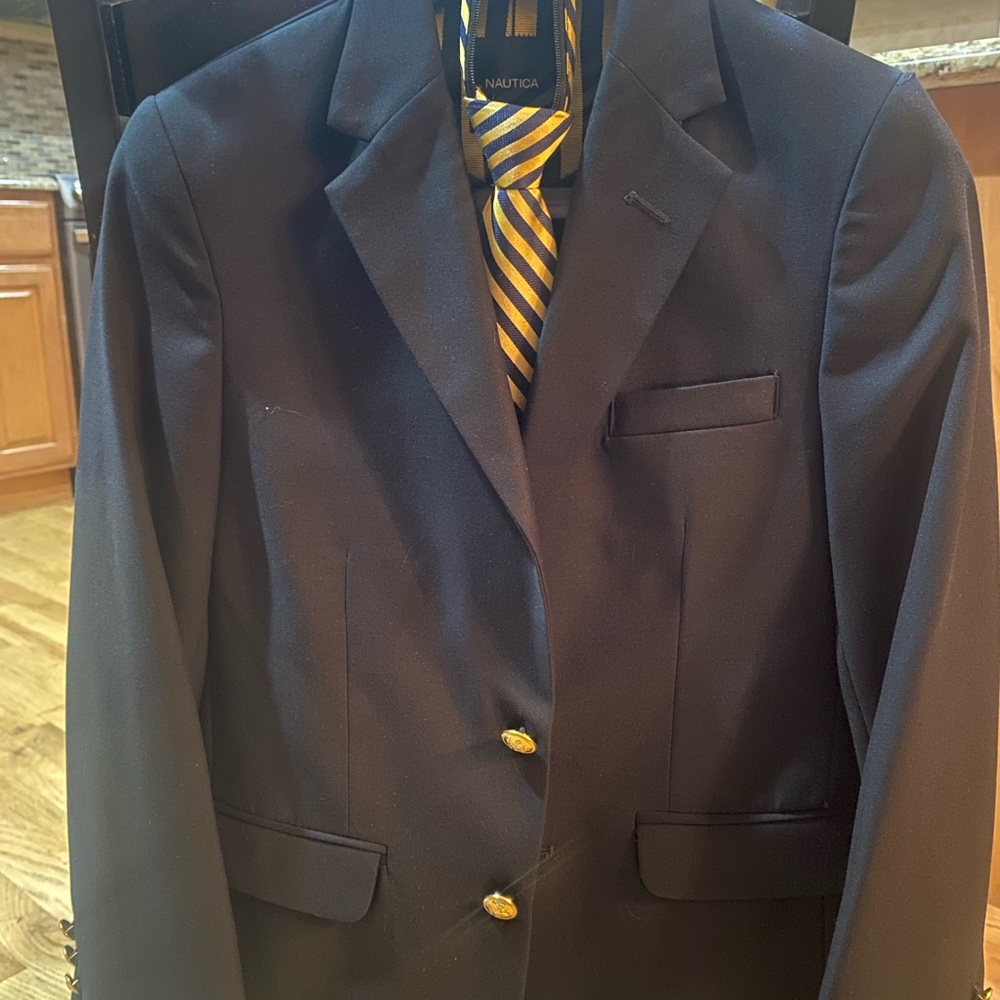 Nautica Boys Navy Suit Jacket with matching tie